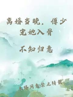 离婚当晚，傅少宠她入骨